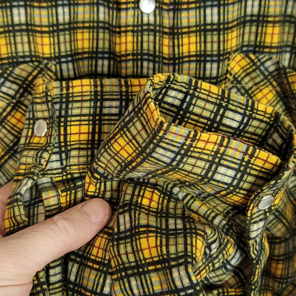 Haband Vintage 80's Pearl Snap Long Sleeve Shirt Made in Switzerland Men's L